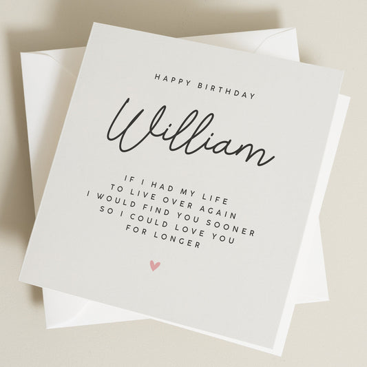 Personalised Birthday Card For Him, Boyfriend Birthday Card, Birthday Gift For Husband, Cute Birthday Card Fiance, For Partner