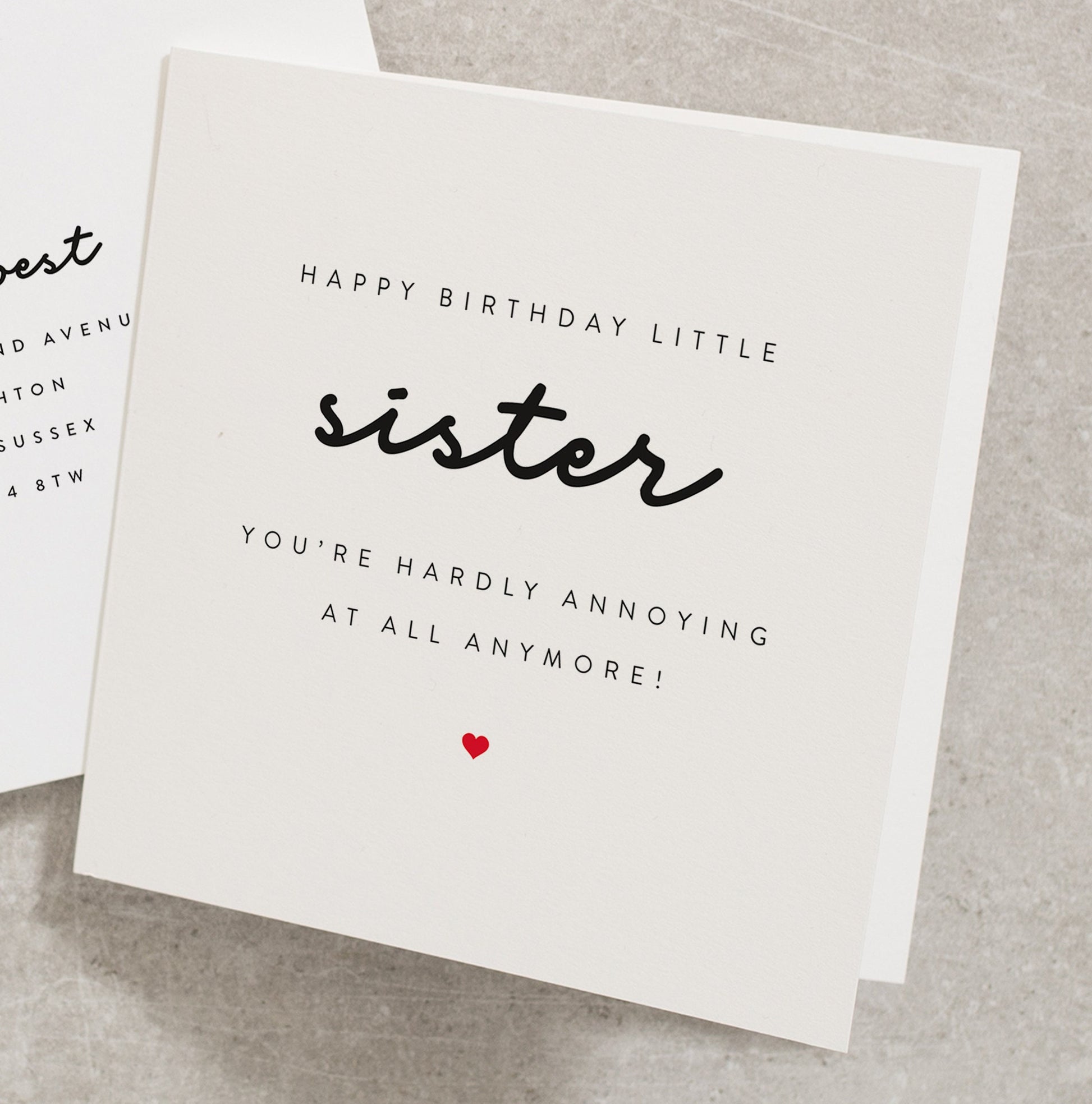 Funny Sister Birthday Card, Personalised Sister Birthday Card, Happy Birthday Sister, Birthday Card for a Sister, Handmade Sister Card BC160