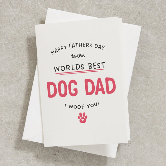 Happy Fathers Day To The Worlds Best Dog Dad, Father&#39;s Day Card From The Dog, Dog Dad Gift, Fathers Day Card From Dog, Dog Dad Card FC005