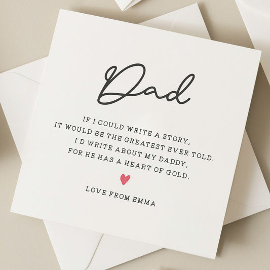 Dad Poem Fathers Day Card, Poem Card For Dad, Cute Fathers Day Card For Him, Fathers Day Card From Son, Daughter Fathers Day Gifts