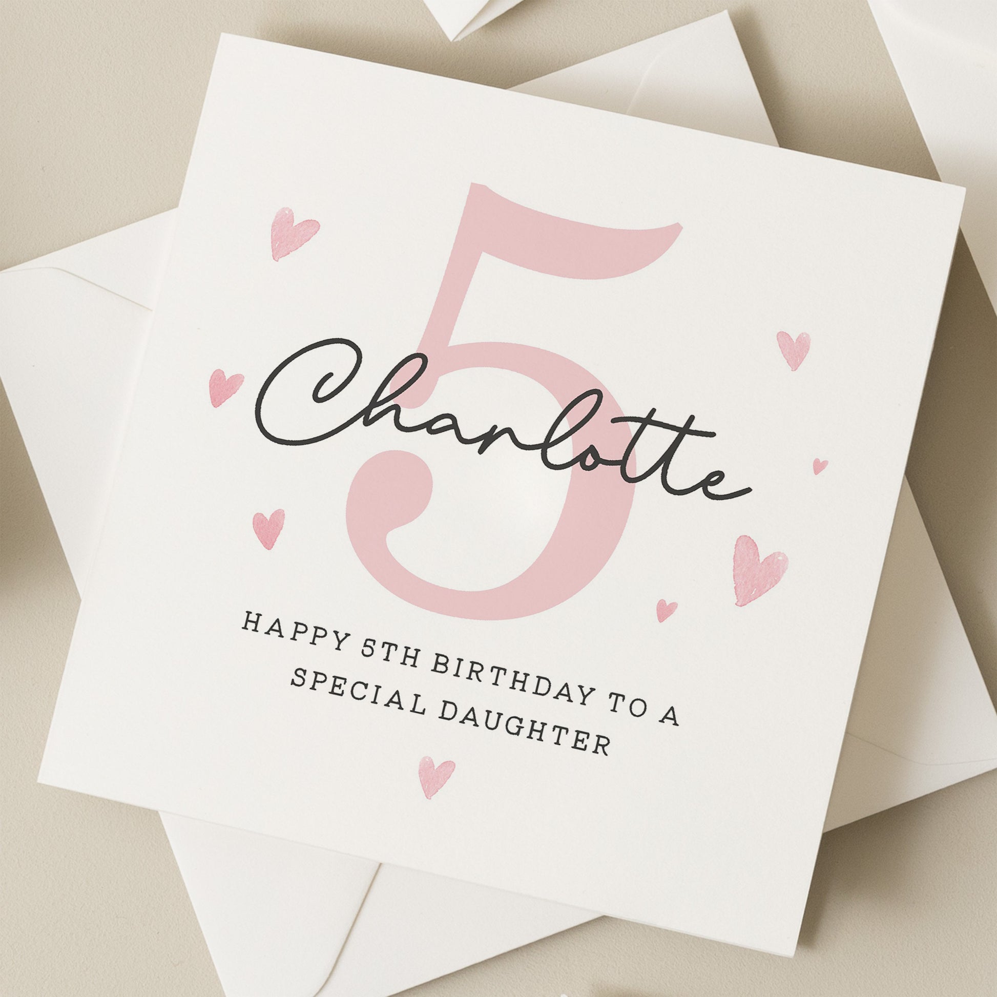 5th Birthday Card For Daughter, Daughter Fifth Birthday Card, 5th Birthday Gift, Girl Birthday Gift, Birthday Girl