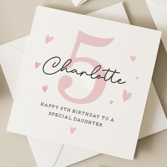 5th Birthday Card For Daughter, Daughter Fifth Birthday Card, 5th Birthday Gift, Girl Birthday Gift, Birthday Girl