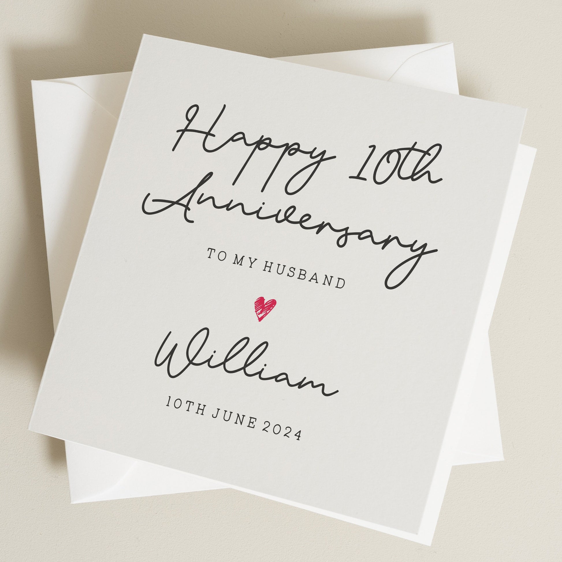 10 Year Anniversary Card For Husband, Tin Anniversary Card, Partner Anniversary Card, Funny Pun Anniversary Card, Ten Years Together Card