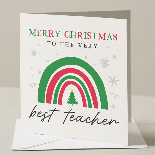 Teacher Christmas Card, Christmas Card For Teacher, Teacher Thank You Christmas Card, To My Teacher Christmas Card, Christmas Card, Xmas