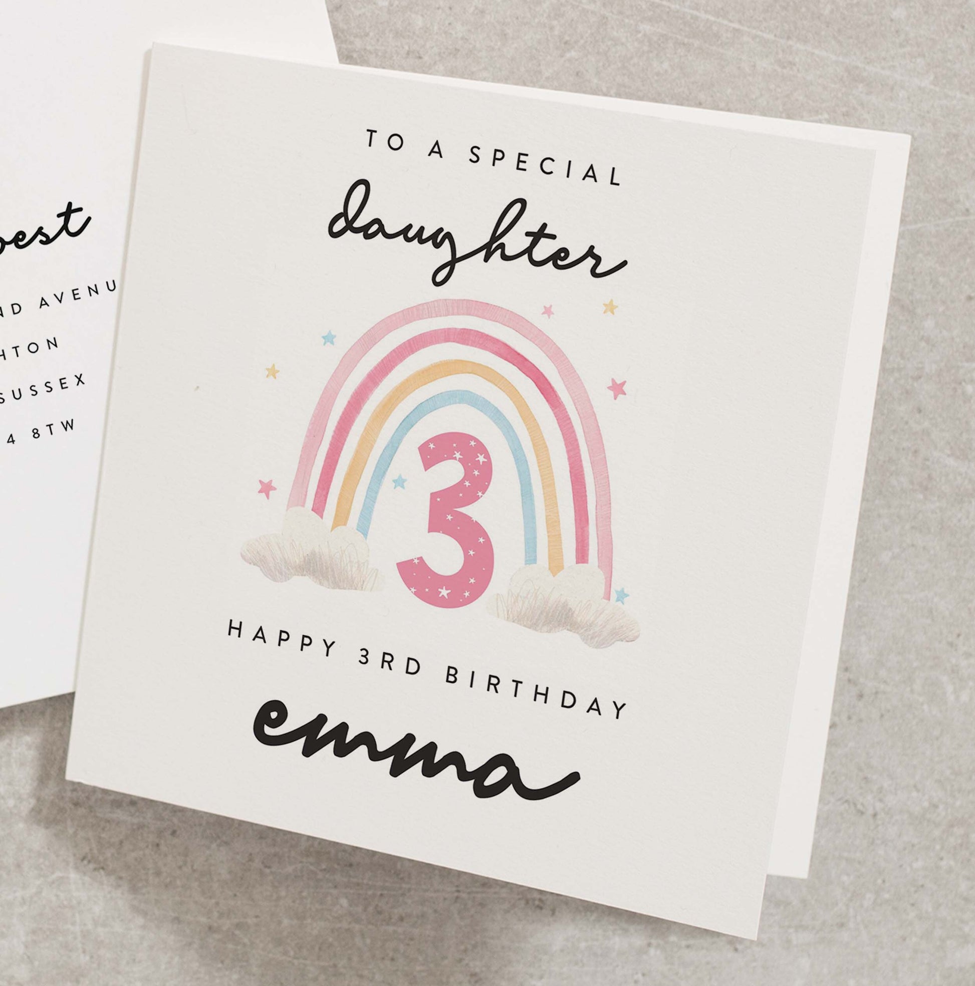 To A Special Daughter Birthday Card, Happy 3rd Birthday Card, Personalised Birthday Card For Daughter, Daughter 3rd Birthday Card BC996