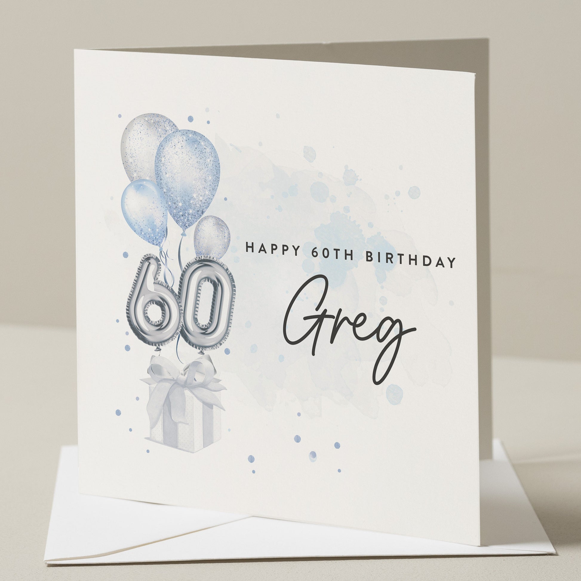 60th Birthday Card For Him, For Husband, Personalised Birthday Card, Happy Sixtieth Birthday Card, 60th Birthday Card Brother, Uncle, Friend