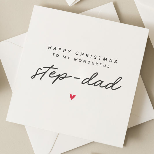 Christmas Card For Step Dad, Step Dad Christmas Card, Bonus Dad Christmas Card, Personalised Christmas Card To Step Dad, Xmas, Step Father