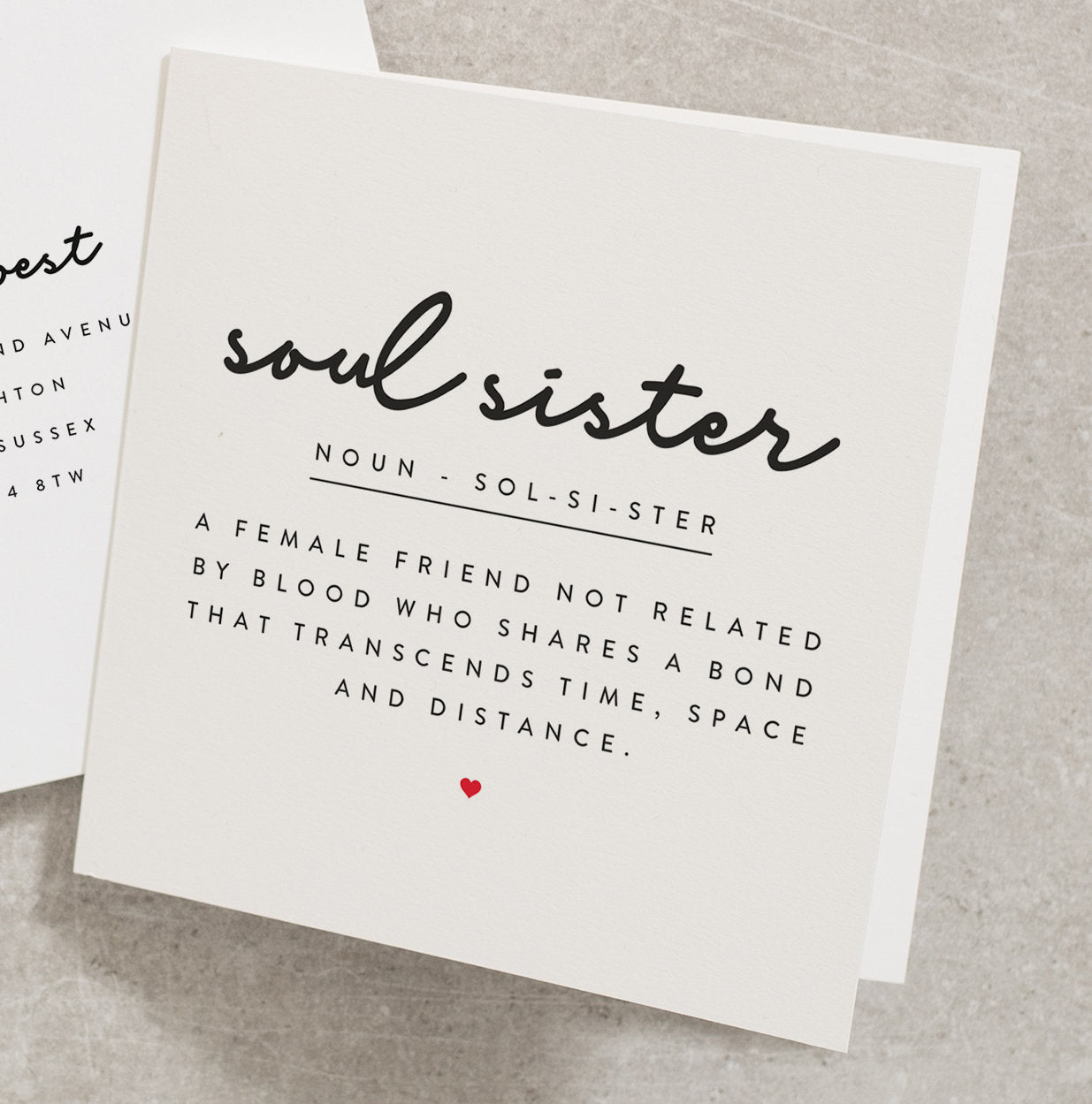 Soul Sister Anniversary Card, Anniversary Card With Poem For Soul Sister, Poem Anniversary Card, Best Friend Anniversary Card AN049