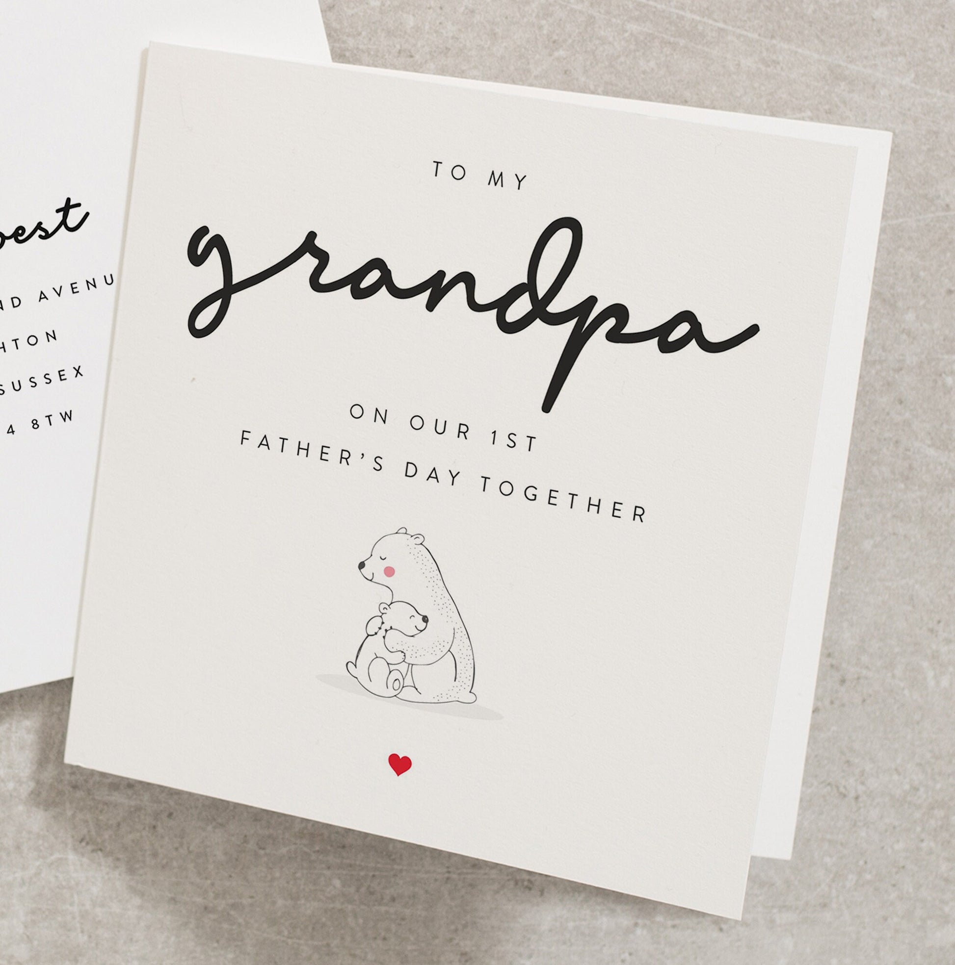 1st Fathers Day Card As My Grandpa, Personalised First Fathers Day Card For Grandad, Cute Greeting Card From Grandson, Grandaughter FD065