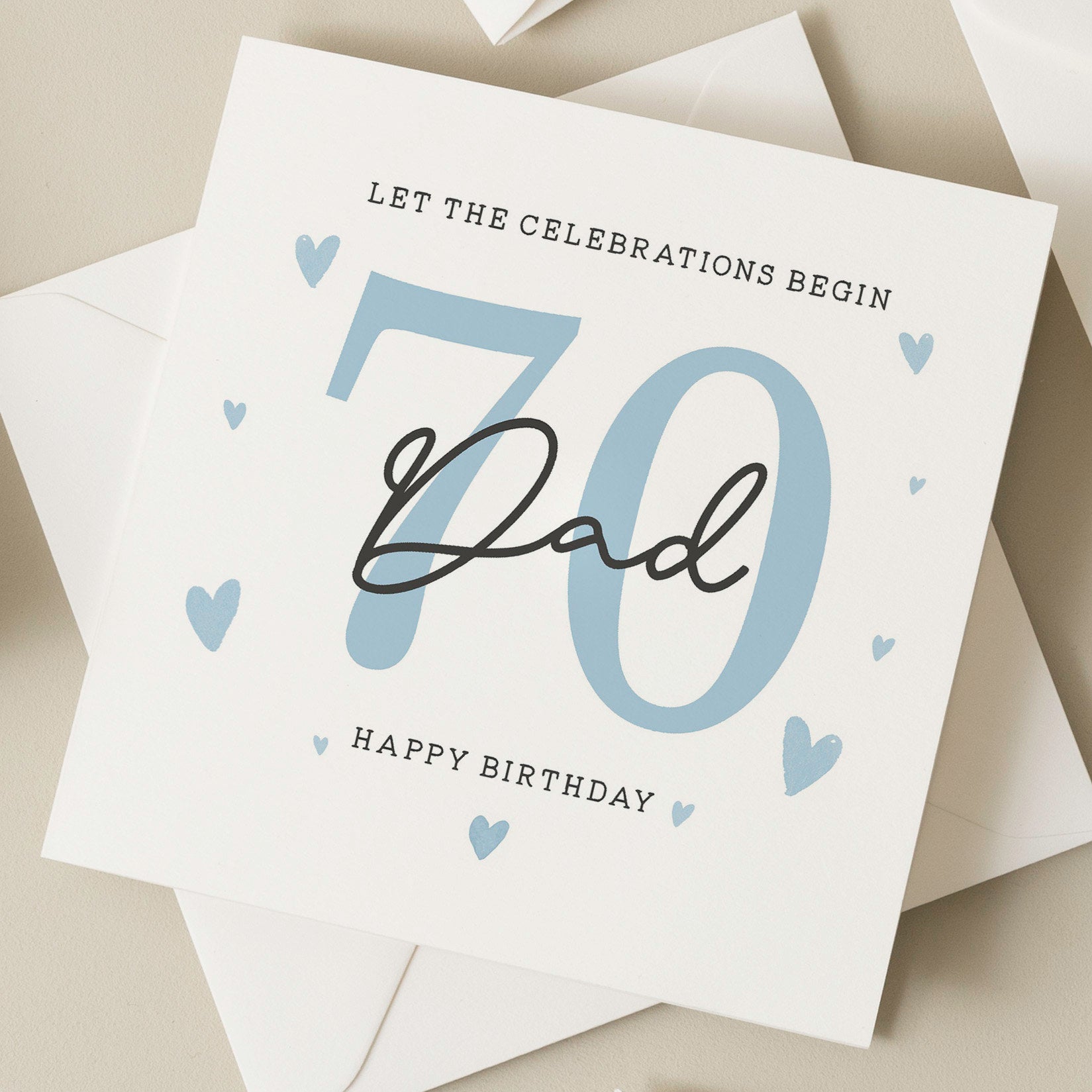 Birthday Dad Card, 70th Birthday Card For Dad, Seventieth Birthday Dad Card, Happy Birthday Dad, 70th Birthday Gift, Father, Dad