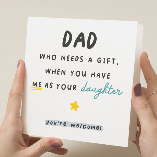 Dad Birthday Card, Funny Birthday Card For Dad, Dad Birthday Gift, Birthday Card For Him, From Daughter, Joke Birthday Card, For Dad, Daddy