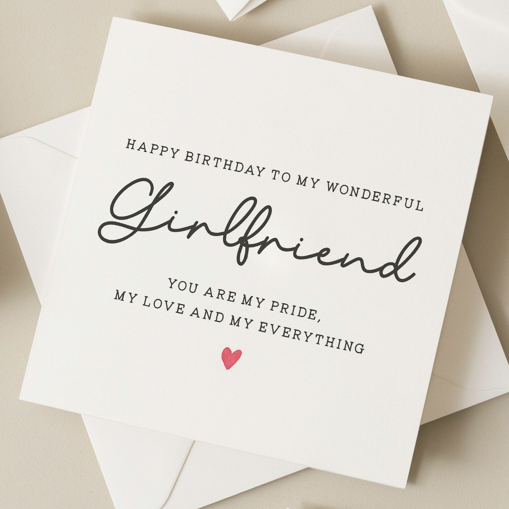 Cute Girlfriend Card, Birthday Card For Her, Simple Birthday Card For Her, Birthday Card For Girlfriend, Romantic Card, Gift For Girlfriend