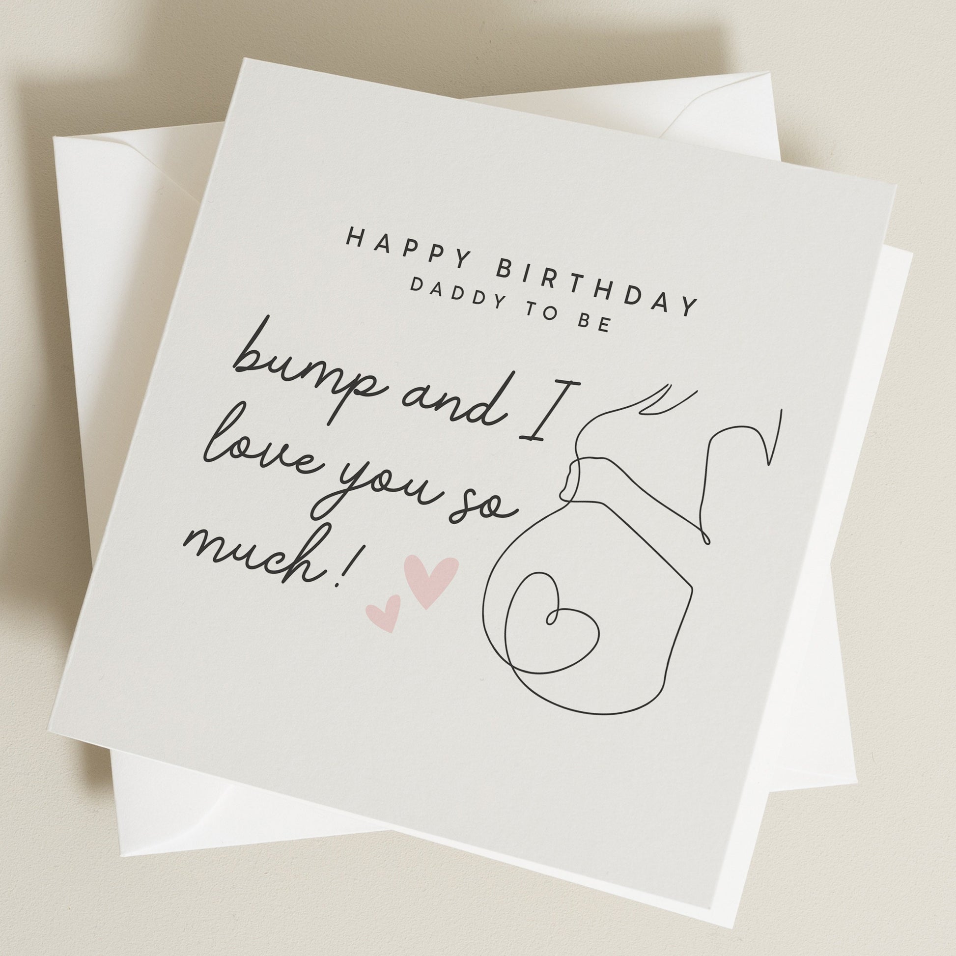 Personalised Birthday Card From Bump, Daddy To Be Birthday From Son, Daughter, For Daddy, 1st Birthday Card For Daddy From Baby Boy, Girl