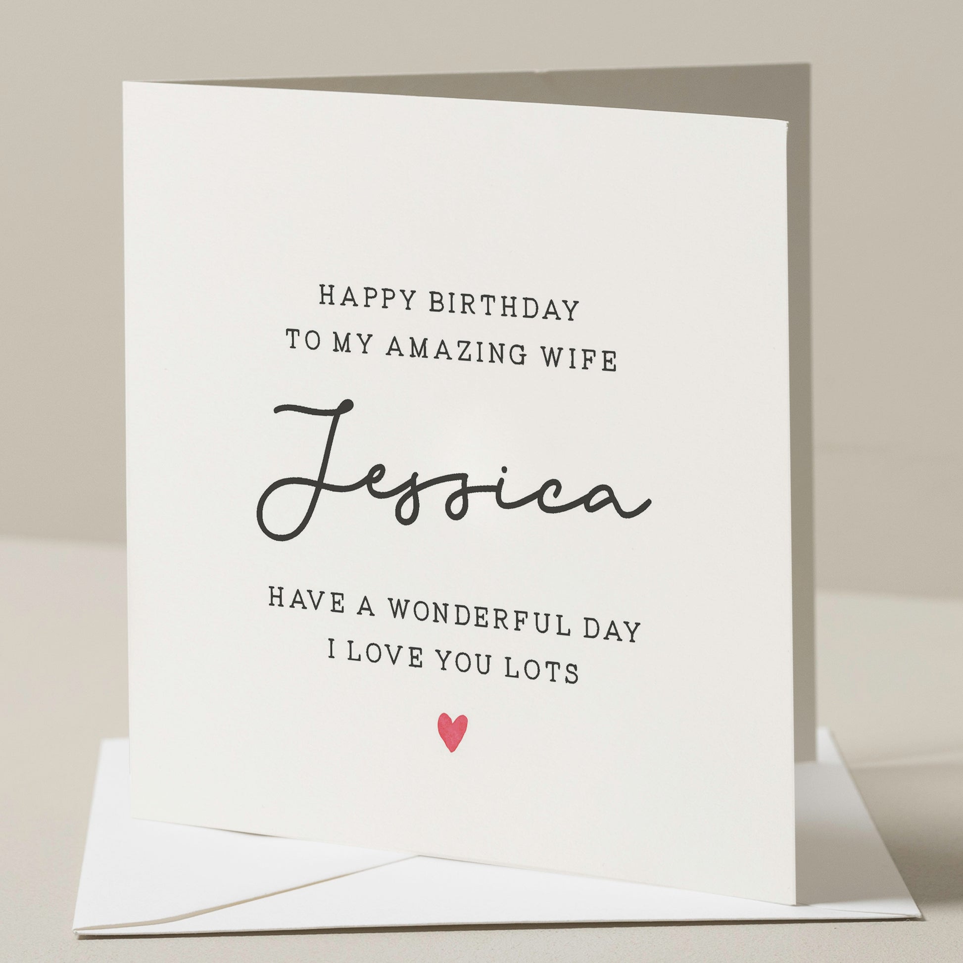 Wonderful Birthday Card For Wife, Personalised Amazing Wife Birthday Card, Birthday Gift For Her, Simple Wife Birthday Card, Romantic Card