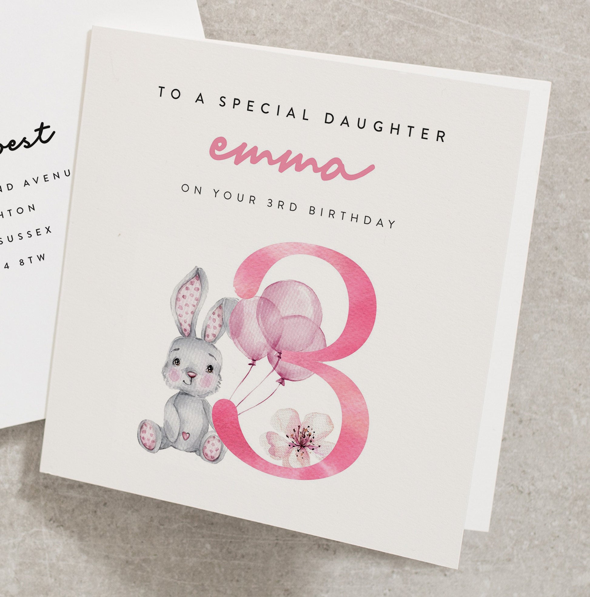 To A Special 3rd Birthday Card For Daughter, Personalised 3rd Birthday Card For Daughter, Daughter 3rd Birthday Card BC953