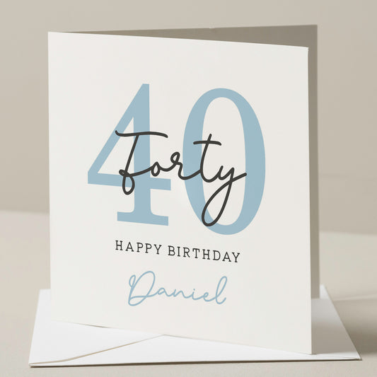 Husband Birthday Card, Personalised 40th Birthday Card For Him, For Boyfriend, 40th Birthday Card, 40th Birthday Milestone Birthday Gift