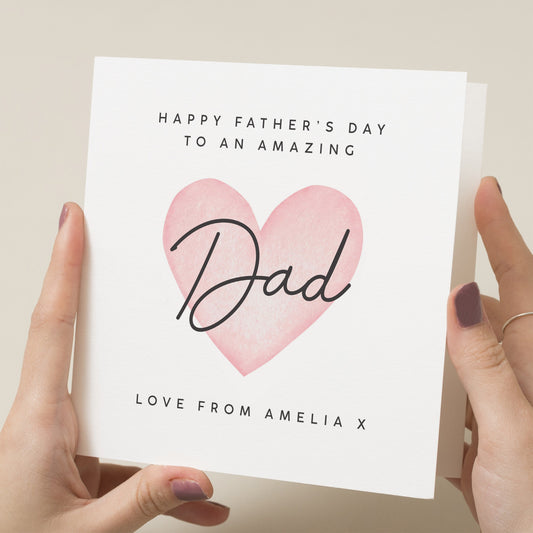 Personalised Fathers Day Card For Dad, Dad Fathers Day Gift, Happy Fathers Day Dad Card, Cute Fathers Day Card From Daughter, From Son