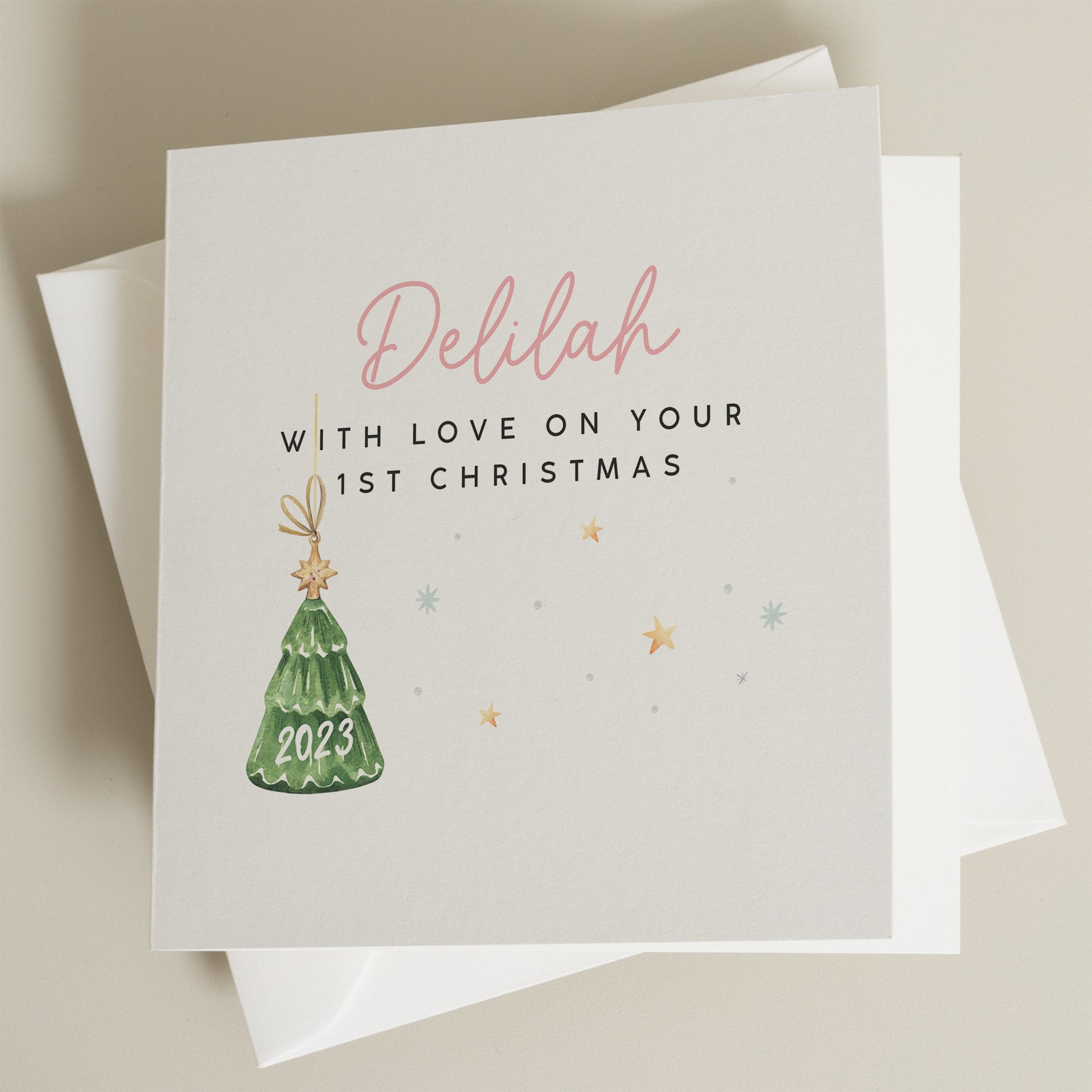 2023 1st Christmas Card, Daughter First Christmas, Personalised Christmas Card For Baby Girl, First Christmas Card, Baby 1st Christmas Gift