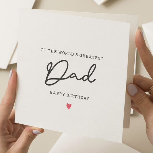 Birthday Card For Dad, Birthday Gift For Dad, World&#39;s Greatest Dad Birthday Card, Happy Birthday Dad, Birthday Dad Gift, Simple Card To Dad