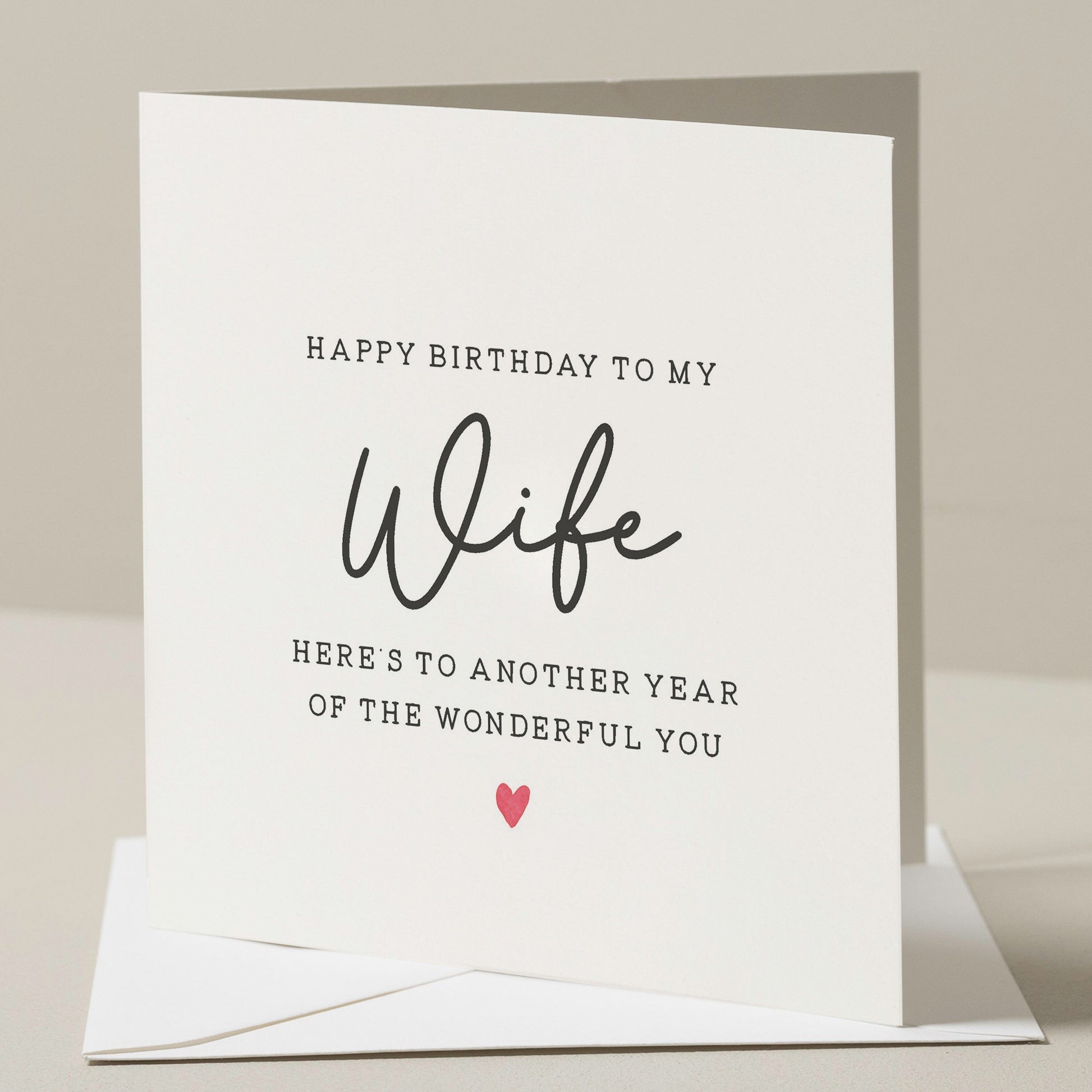 Birthday Card For Wife, Simple Wife Birthday Card, Wonderful Wife Birthday Card, Birthday Gift For Her, Romantic Card For Her