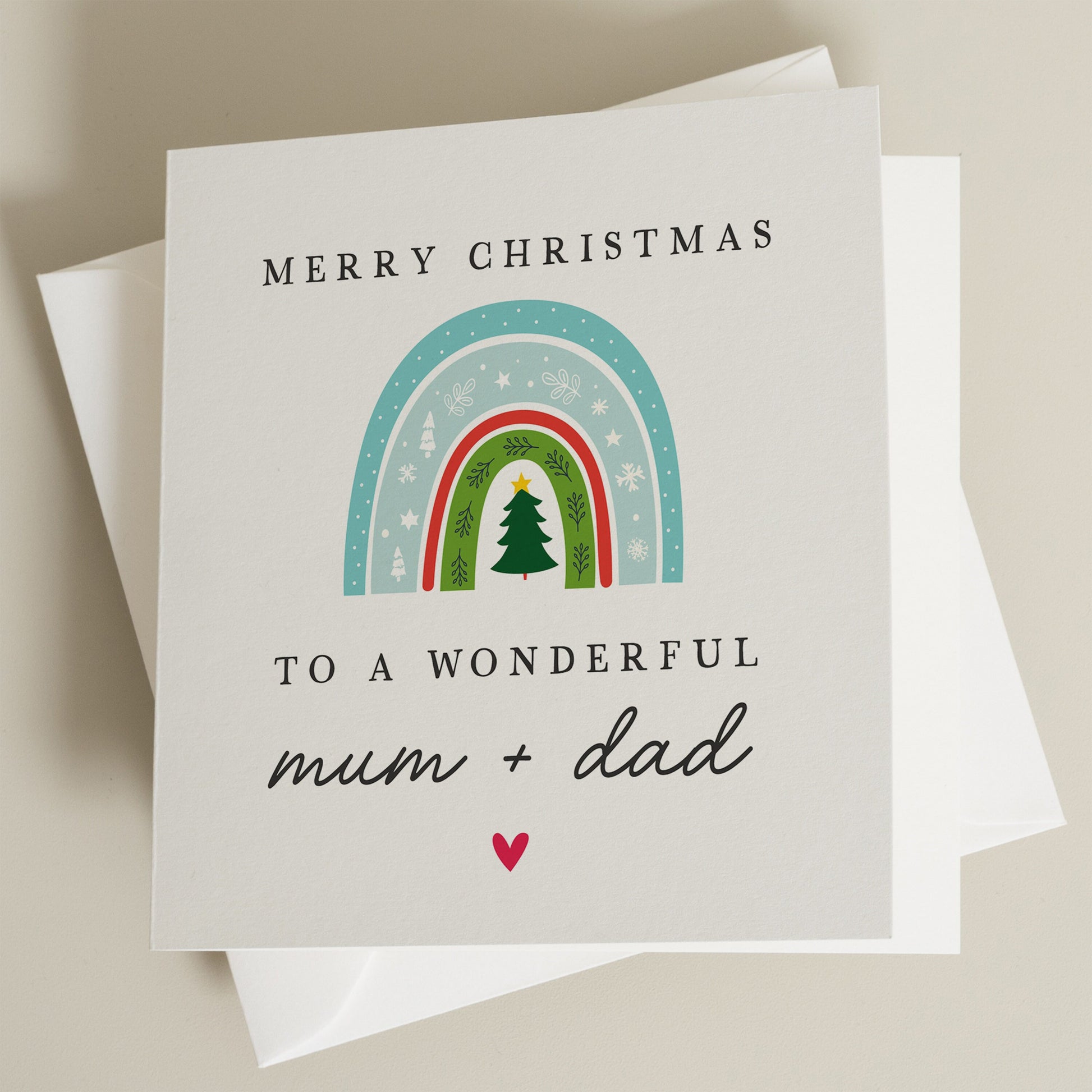 Simple Christmas Card For Mum And Dad, Mum And Dad Christmas Card, Christmas Card Parents, Christmas Card For Parents, Family Xmas Gift