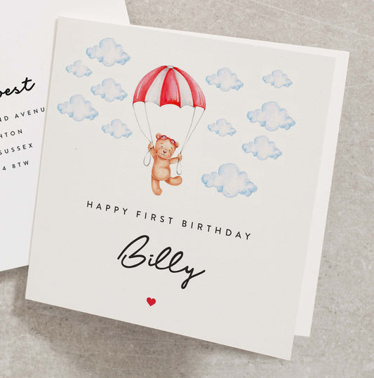 Happy First Birthday Card, Personalised First Birthday Card For Son, Grandson First Birthday Card, First Birthday Card, Birthday Card BC1099