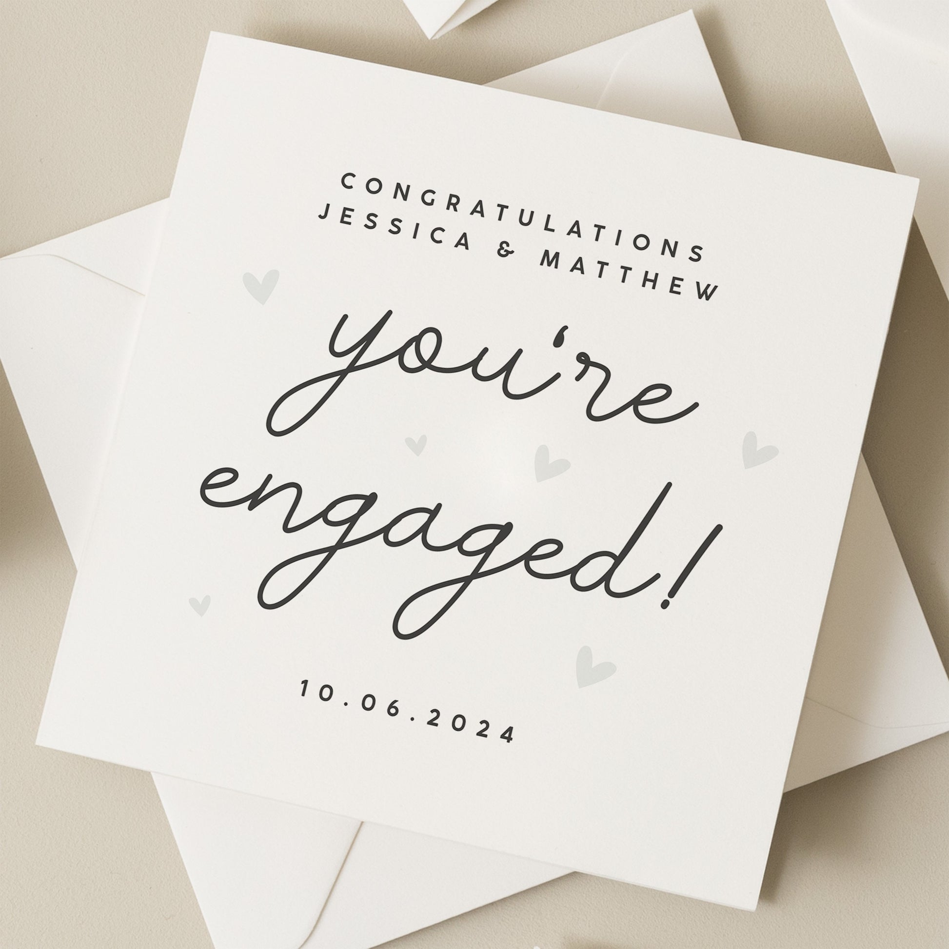 Engagement Card, Congratulations on Your Engagement Card in Gold Foil, Best Friend Engagement Cards, Engaged Card, You&#39;re Engaged, Congrats