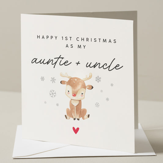 Happy First Christmas As My Auntie And Uncle, Christmas Card For Auntie and Uncle, Xmas Card, Aunt And Uncle Christmas Gift