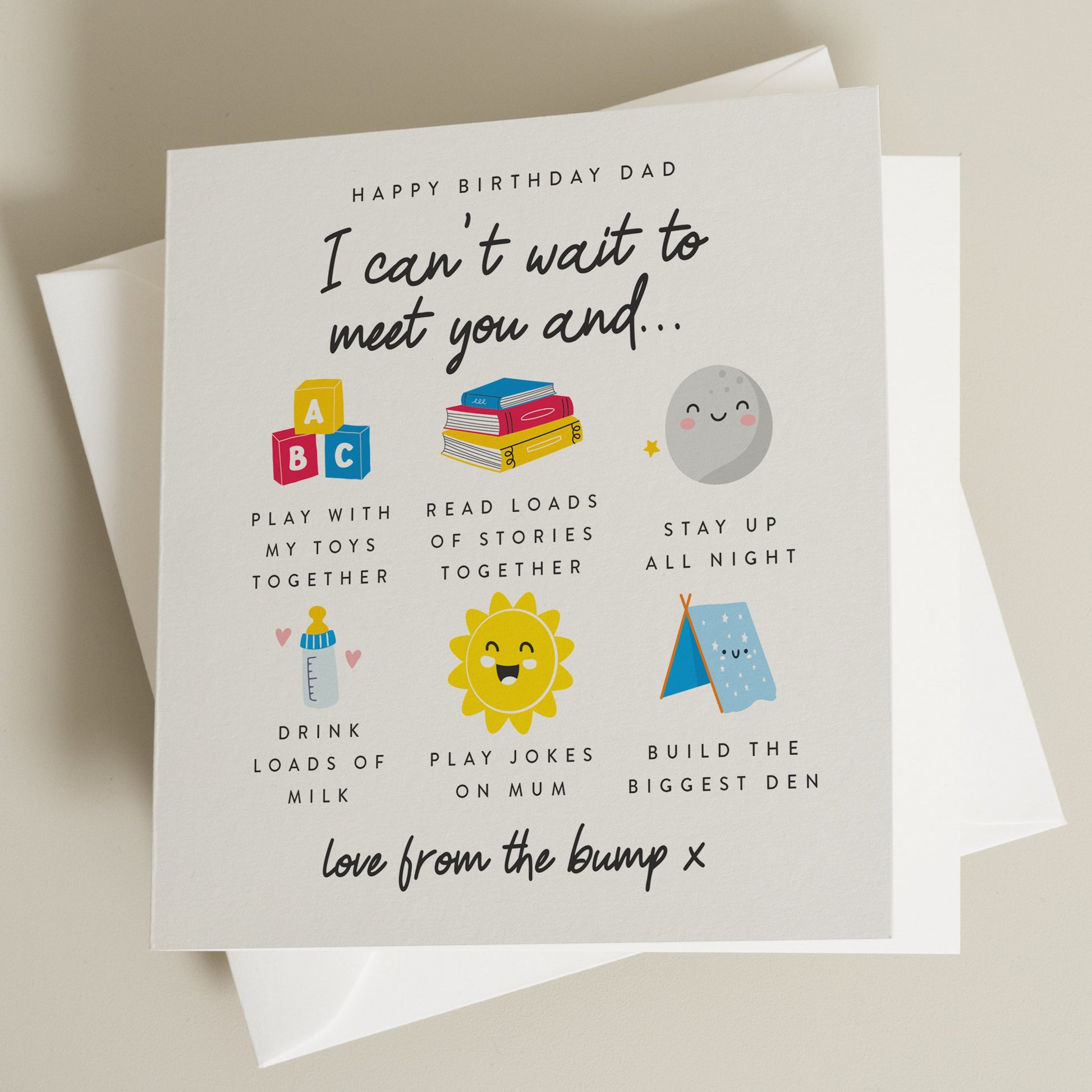 Baby Bump Happy Birthday Card For Dad To Be, Dad Birthday Card From Bump, Cute Birthday Card For Dad, Daddy Birthday Card, Baby Bump BC1267