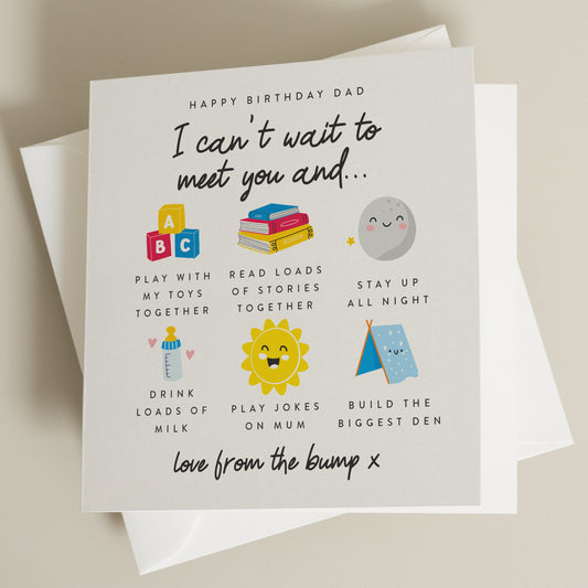 Baby Bump Happy Birthday Card For Dad To Be, Dad Birthday Card From Bump, Cute Birthday Card For Dad, Daddy Birthday Card, Baby Bump BC1267