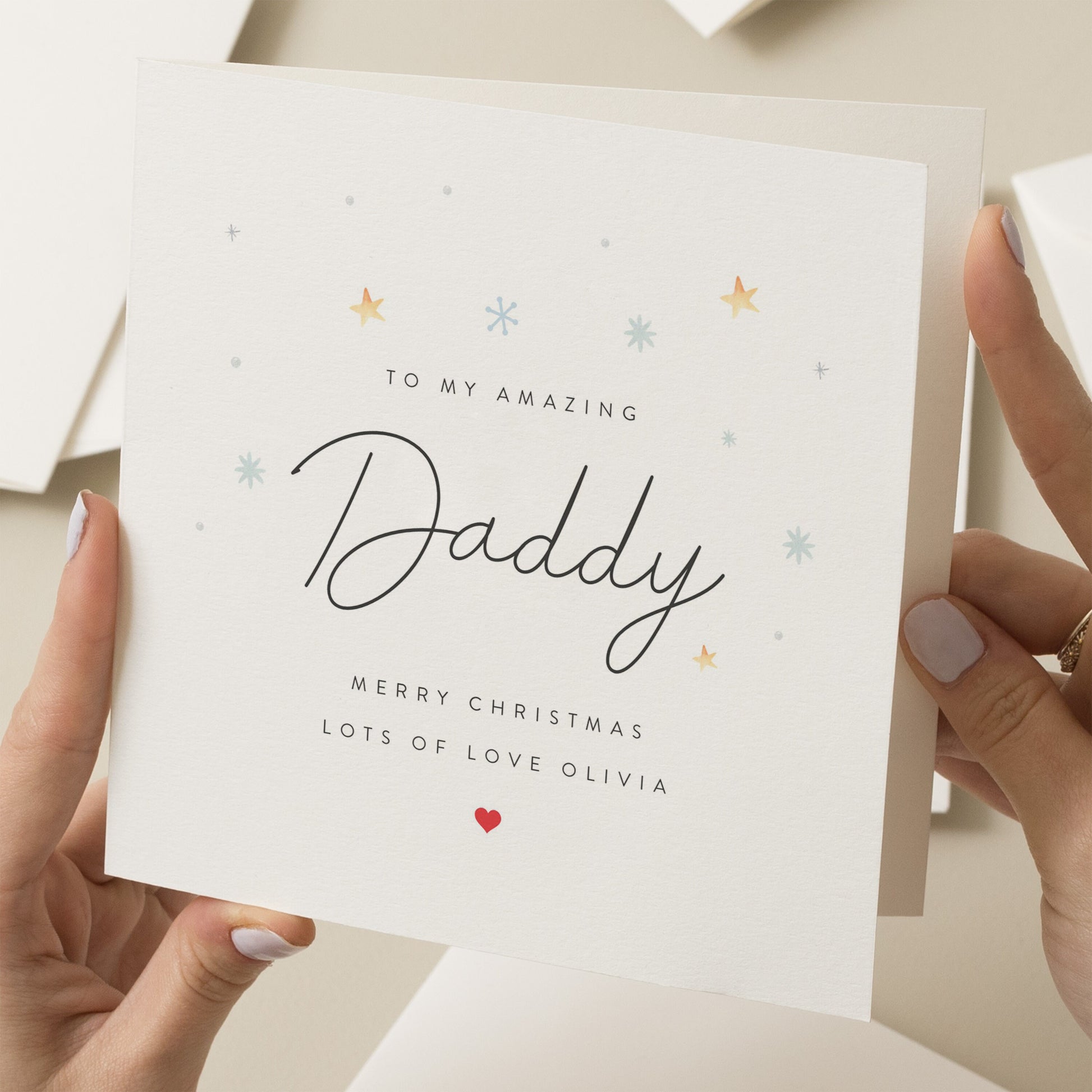 Christmas Card For Dad, Personalised Dad Christmas Card, Simple Christmas Card To Daddy, Amazing Dad Card, Xmas Card New Dad, Love You Dad