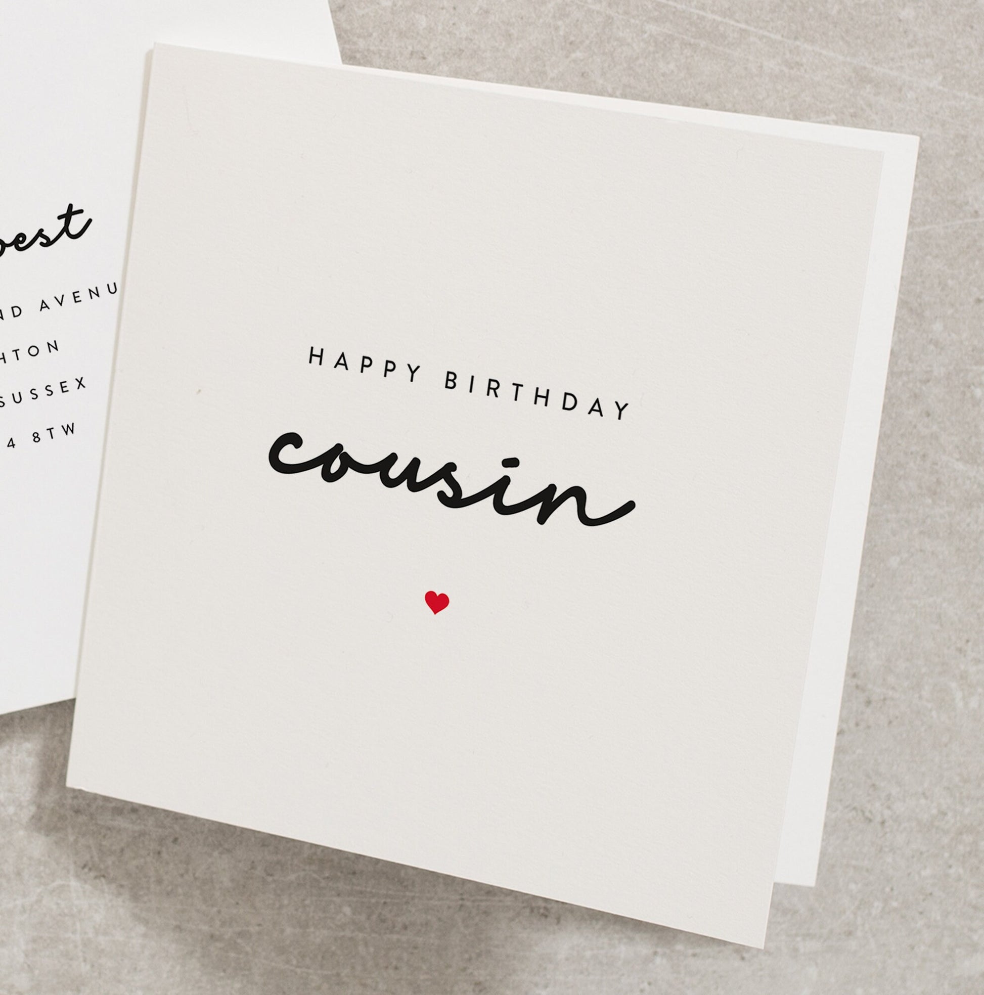 Happy Birthday Cousin, Family Birthday Card, Personalised Birthday Card, Cousin Birthday Card, Card For Cousin, Simple Birthday Card BC288