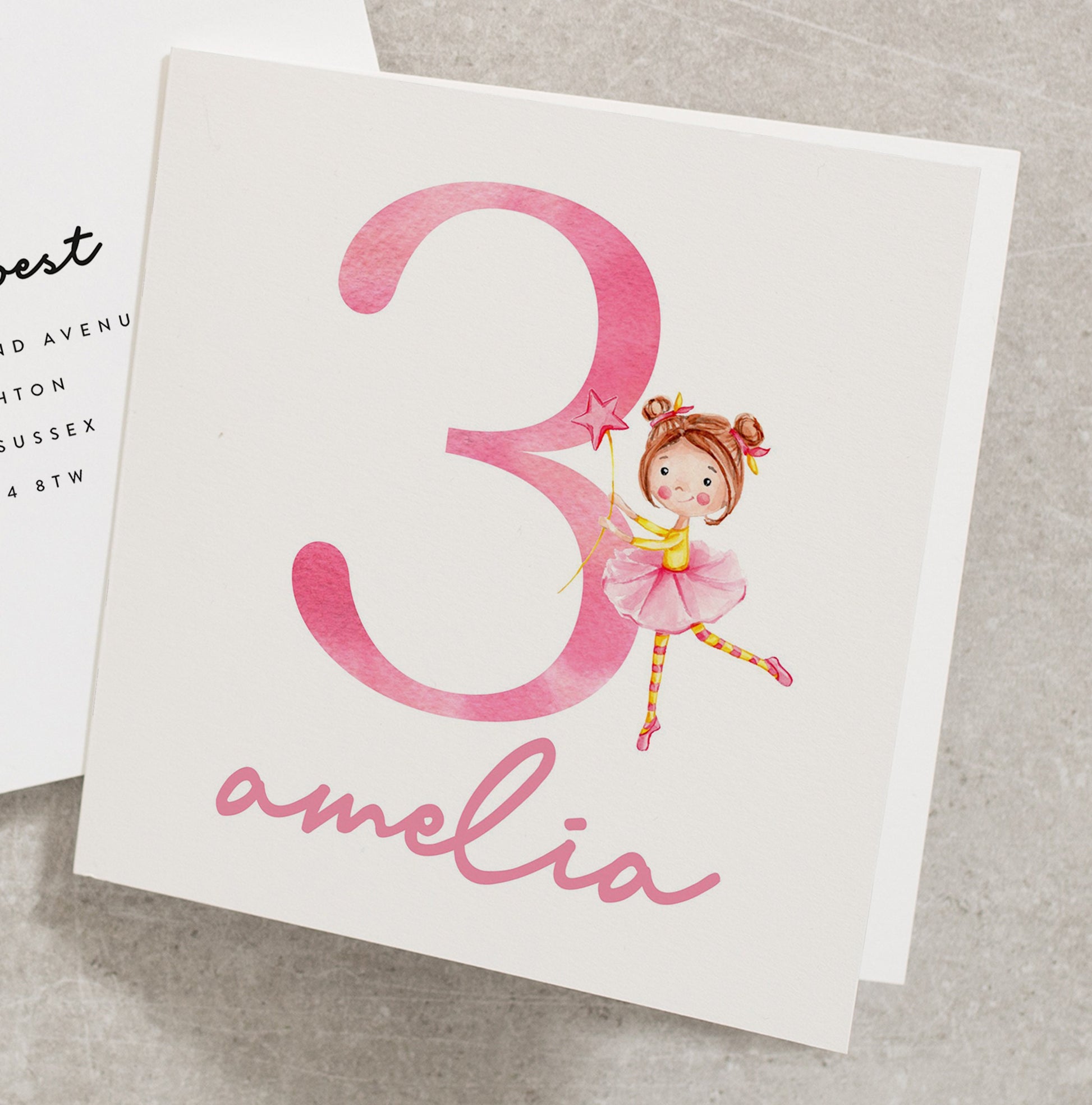 Personalised 3rd Birthday Card For Daughter, Granddaughter Birthday Card, Niece 3rd Birthday Card, Happy 3rd Birthday Card BC959