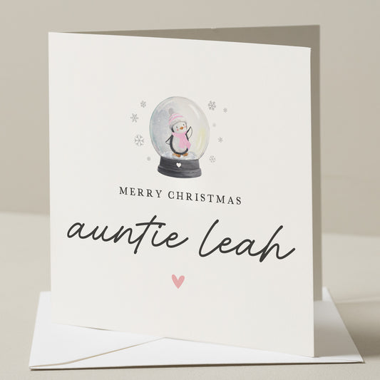 Auntie Christmas Card, Personalised Christmas Card For Auntie, Christmas Auntie Card, Cute Christmas Auntie Card, Aunt, Aunty, Xmas Gift