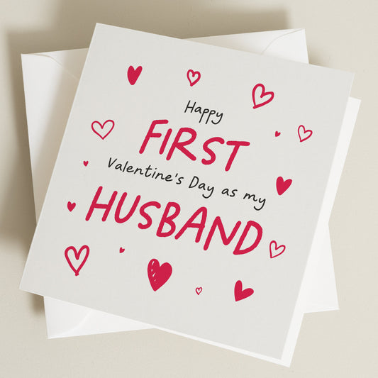 Husband Valentines Day Card, First Valentine&#39;s Day As Husband, Valentines Day Card Poem, Valentine&#39;s Card For Him Or Her, Valentine&#39;s Gift,