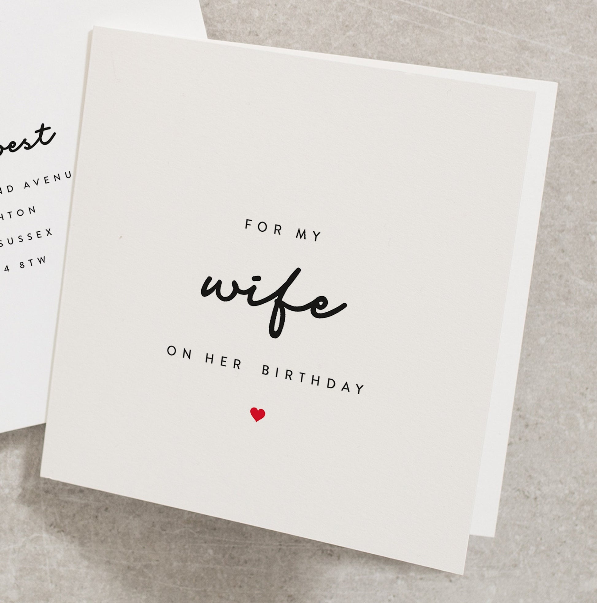 Happy Birthday For Wife, For My Wife On Her Birthday, Birthday Card For Her, Cute Birthday Card BC004