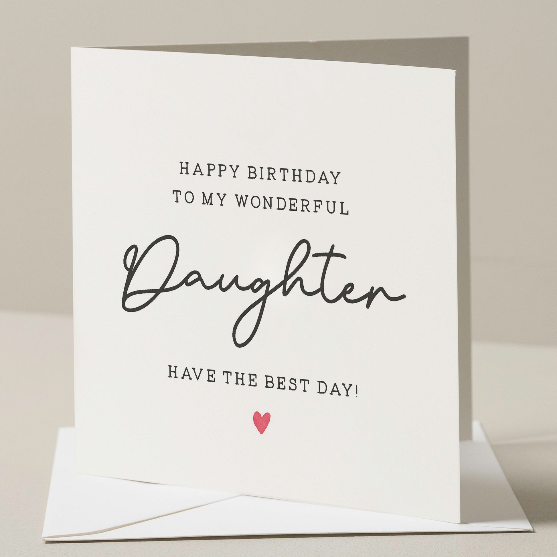 Happy Birthday Card For Daughter, Birthday Card For Daughter, Daughter Birthday Gift, Simple Birthday Card, Wonderful Daughter, Card For Her